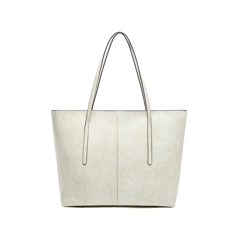 Large Capacity Genuine Leather Shoulder Handheld Tote Bag