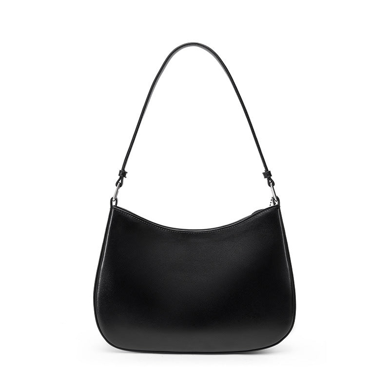 Genuine Leather Top-Handle Underarm Bag