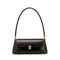 Genuine Leather Top-Handle Crossbody Baguette Bag