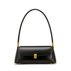 Genuine Leather Top-Handle Crossbody Baguette Bag