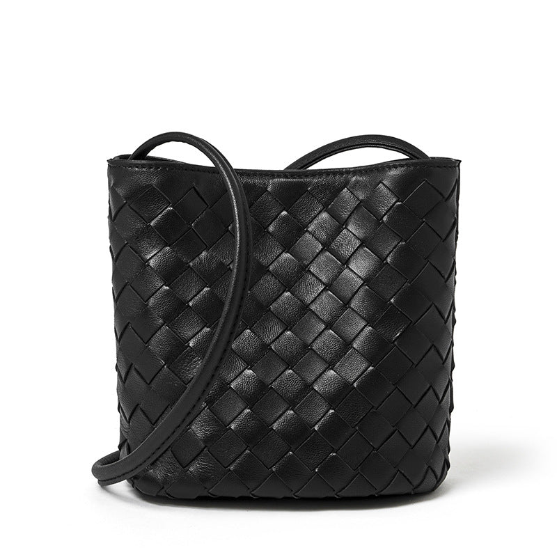 Genuine Leather Shoulder Crossbody Bucket Bag