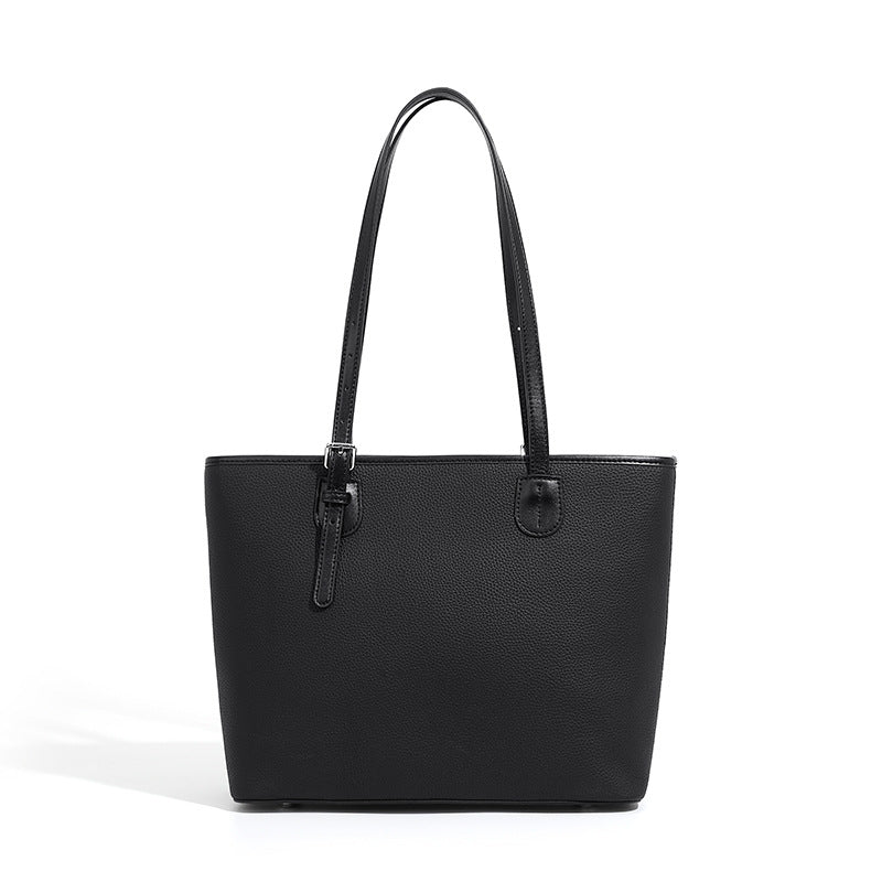 Large Capacity Genuine Leather Top-Handle Tote Bag
