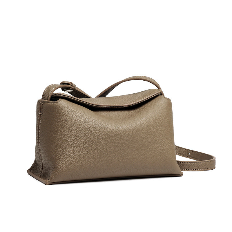 Commuter Genuine Leather Shoulder Crossbody Pillow Bag