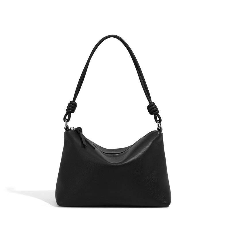 Genuine Leather Top-Handle Tote With Shoulder And Crossbody Strap