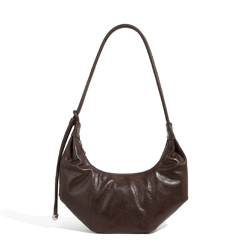 Genuine Leather Crossbody Handheld Dumpling Bag