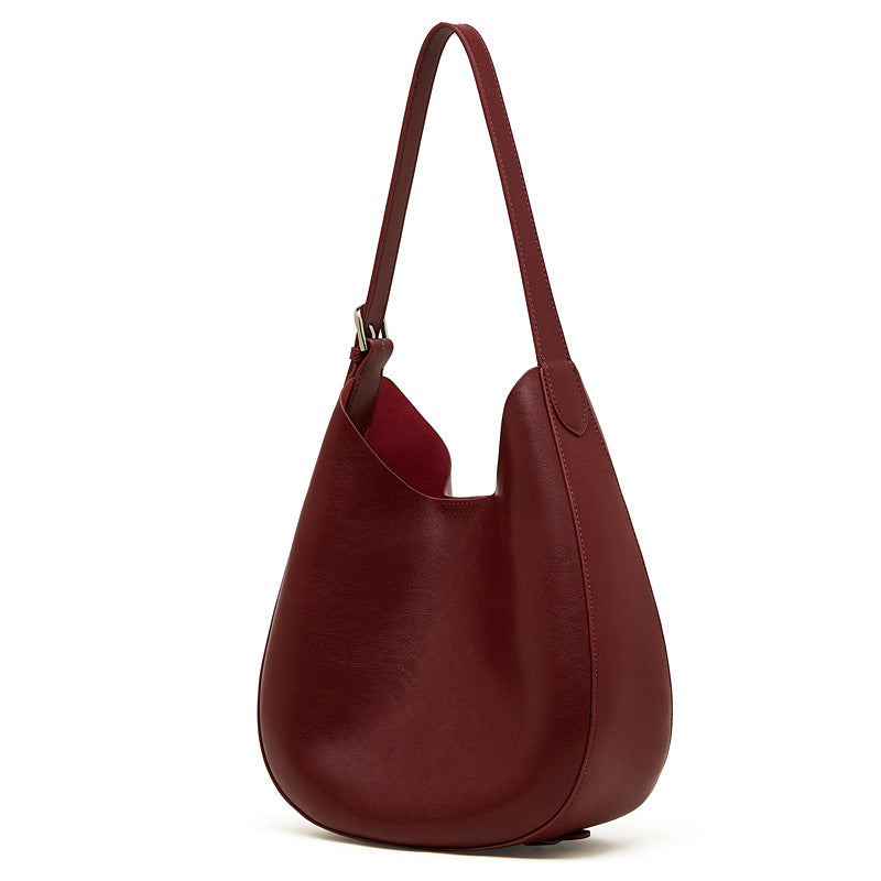Genuine Leather Top-Handle Crossbody Tote Bag