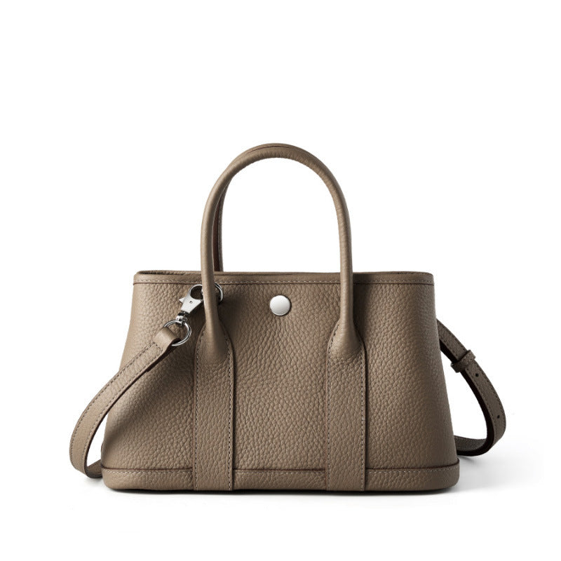 Vintage Genuine Leather Crossbody Top-Handle Bucket Bag