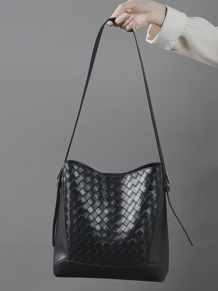 Genuine Leather Large Capacity Shoulder Handheld Tote Bag