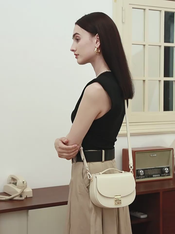 Premium Genuine Leather Shoulder Crossbody Crescent Bag