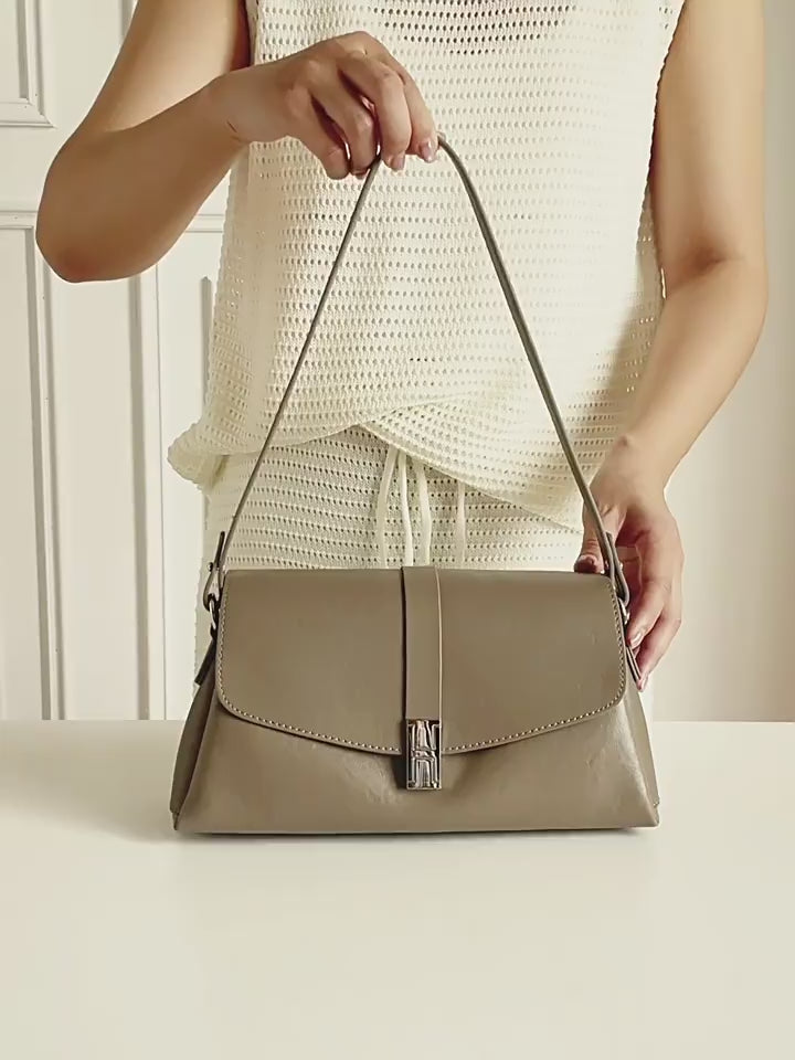 Vintage Genuine Leather Shoulder Crossbody Mini Square Bag
