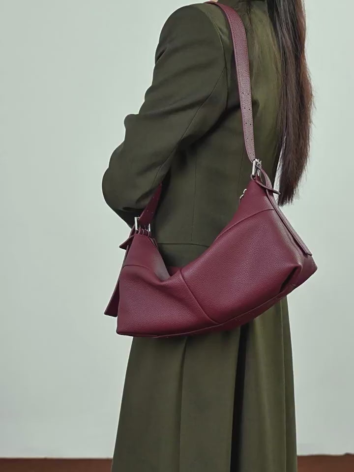 Genuine Leather Crossbody Tote Bag