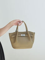 Premium Genuine Leather Crossbody Bag With Top Handle