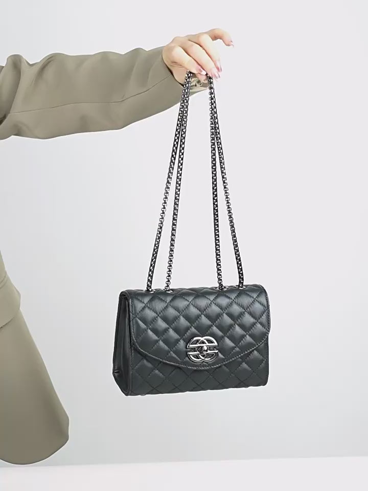 Genuine Leather Shoulder Crossbody Handbag Small Square Bag