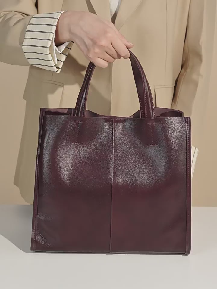 Genuine Leather Crossbody Handheld Tote Bag