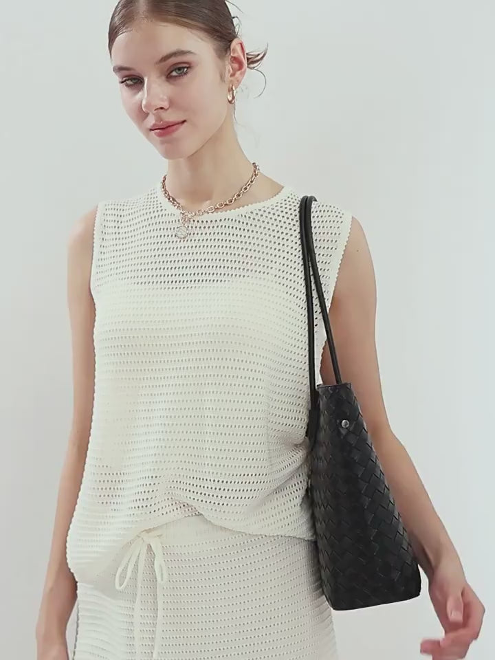 Large-Capacity Work Tote Bag With Shoulder Strap