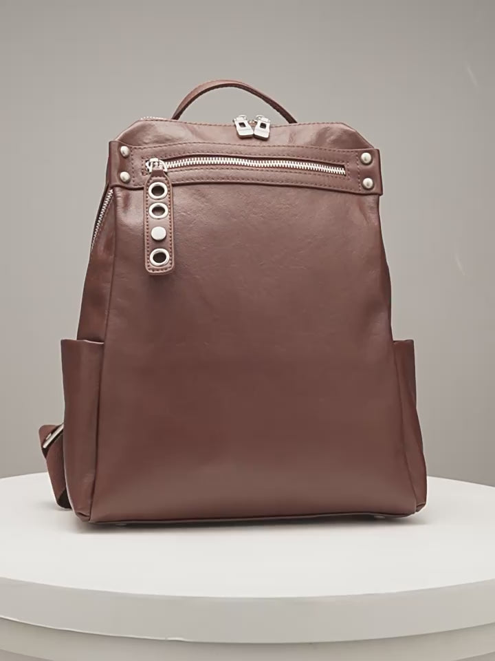 Genuine Leather Large-Capacity Backpack