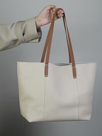 Vintage Genuine Leather Shoulder Tote Bag With Top Handles