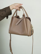 Genuine Leather Crossbody Handheld Bucket Bag