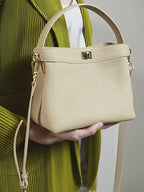 Genuine Leather Shoulder Crossbody Handbag Bucket Bag