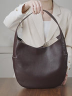 Genuine Leather Large Capacity Top-Handle Tote Bag