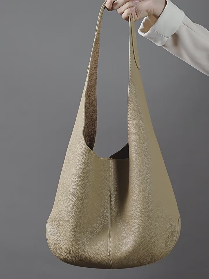 Large Capacity Genuine Leather Shoulder Tote Bag