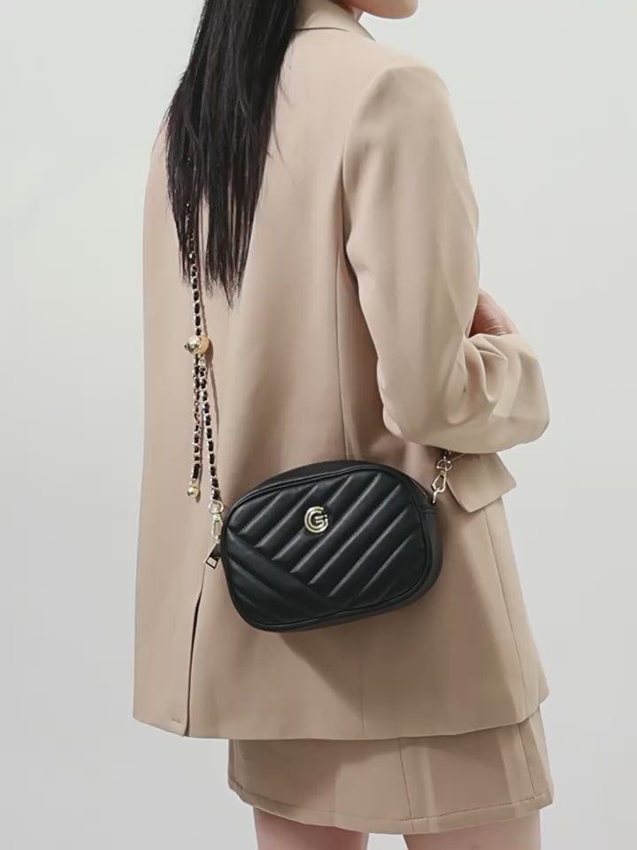Genuine Leather Shoulder Crossbody Square Bag