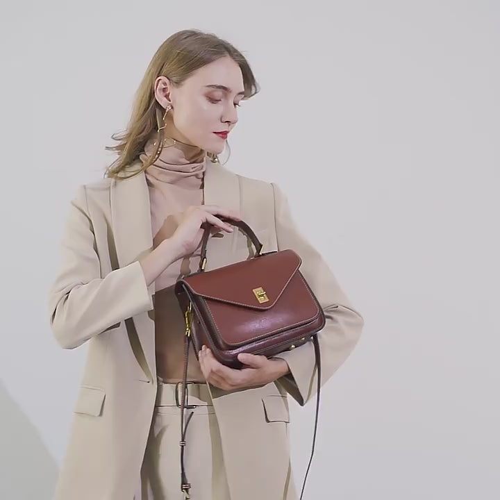 Vintage Top Handle Shoulder Crossbody Satchel