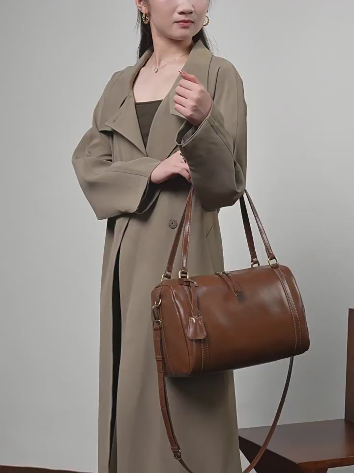 Genuine Leather Underarm Crossbody Pillow Bag