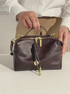 Commuter Genuine Leather Top Handle Shoulder Crossbody Bag