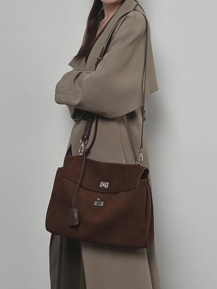 Large Capacity Top-Handle Crossbody Tote Bag