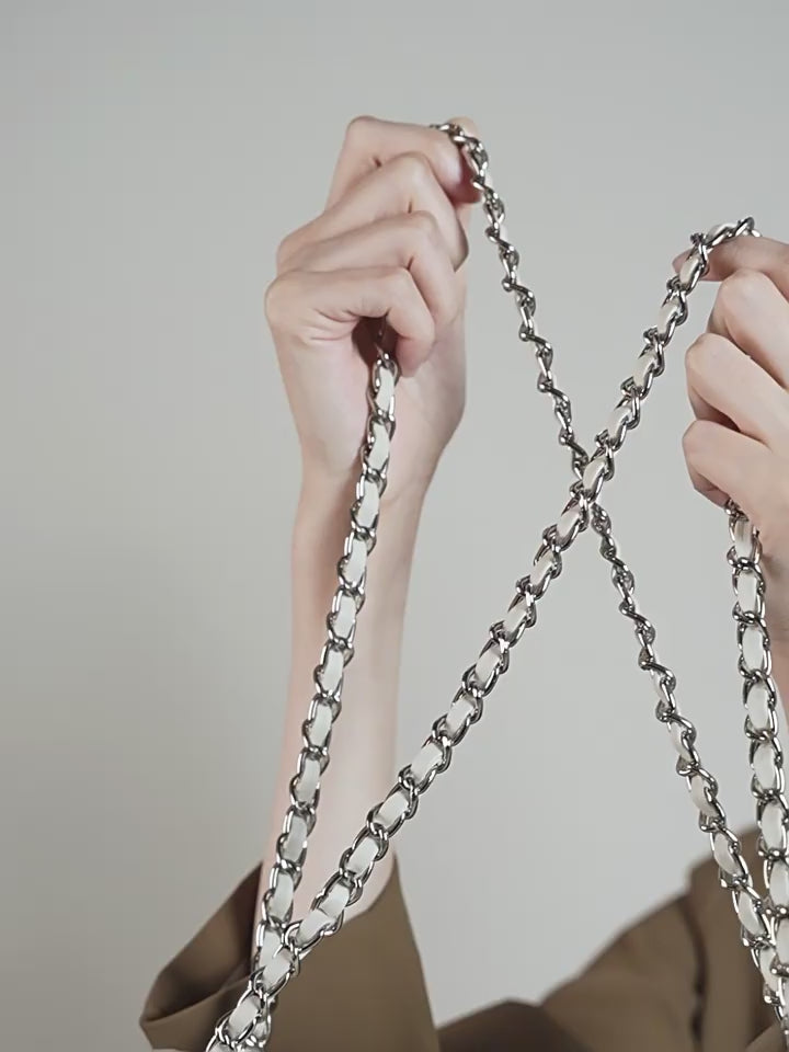 Tweed style Shoulder Crossbody Chain Bag