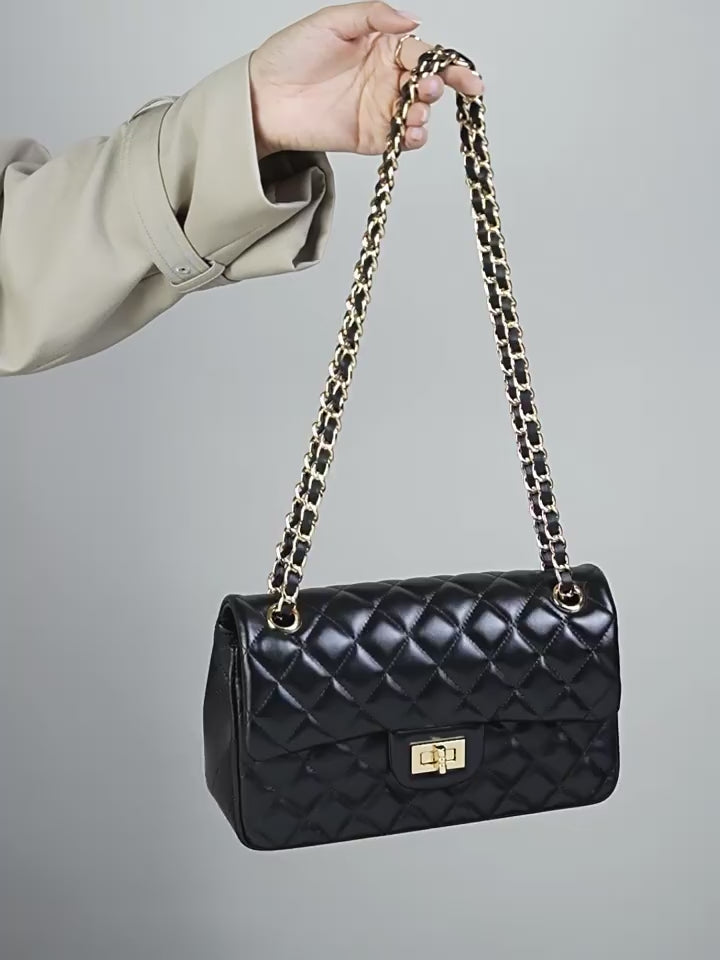 Fashionable Quilted Chain Shoulder Crossbody Bag