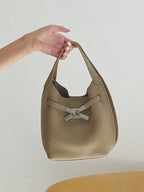 Genuine Leather Shoulder Crossbody Handbag Bucket Bag