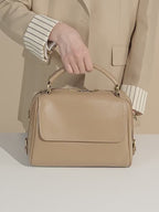Genuine Leather Top-Handle Crossbody Tote Bag