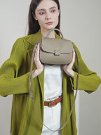 Genuine Leather Top-Handle Crossbody Bag