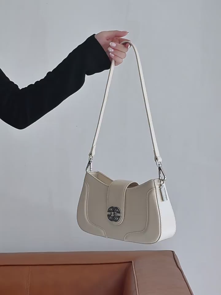 Genuine Leather Elegant Shoulder Crossbody Small Square Bag