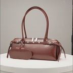 Vintage Shoulder Baguette Bag With Top Handle