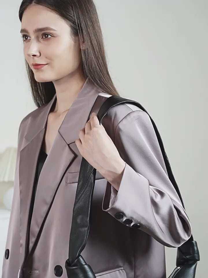 Horn Genuine Leather Shoulder Crossbody Dumpling Bag