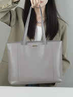 Vintage Genuine Leather Shoulder Tote Bag With Top Handles